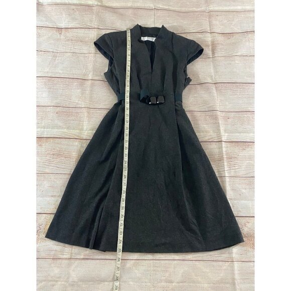 Trina Turk Women's Grey Millionaire Ponte Knit Belted Dress - Small - Picture 7 of 13